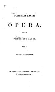 Cover of: Cornelii Taciti Opera