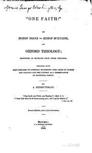 "One faith," or, Bishop Doane vs. Bishop M'Ilvaine, on Oxford theology by Presbyterian