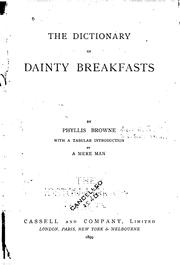 Cover of: The dictionary of dainty breakfasts