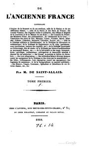 Cover of: De l'ancienne France by Nicolas Viton de Saint-Allais