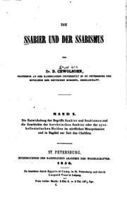 Cover of: Die Ssabier und der Ssabismus by Daniīl Avraamovich Khvol'son