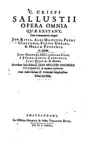Cover of: C. Crispi Sallustii Opera omnia quae extant