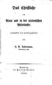 Cover of: Das Christliche im Plato und in der platonischen Philosophie