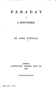 Cover of: Faraday as a discoverer by John Tyndall