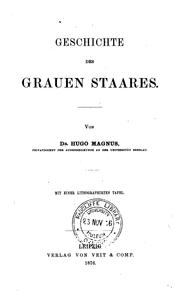 Cover of: Geschichte des grauen Staares