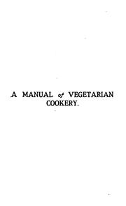 Cover of: A manual of vegetarian cookery by George Black