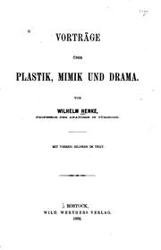 Cover of: Vorträge über Plastik, Mimik und Drama