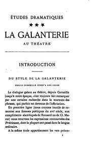 Cover of: La galanterie au théâtre