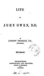Cover of: Life of John Owen, D.D. by Thomson, Andrew