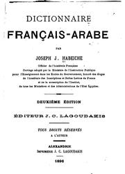 Cover of: Dictionnaire français-arabe by Joseph J. Habeiche