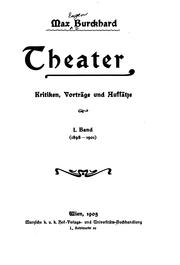 Cover of: Theater: Kritiken, Vorträge und Aufsätze