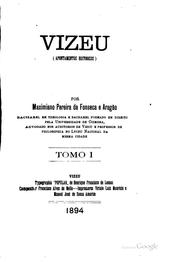 Cover of: Vizeu by Maximiano Pereira da Fonseca e Aragão
