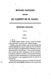 Monnaies françaises inédites du cabinet de M. Dassy by Adrien de Longpérier