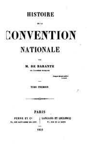 Cover of: Histoire de la Convention nationale by Prosper de Barante
