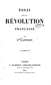 Cover of: Essai sur la révolution française