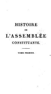 Cover of: Histoire de l'Assemblée constituante