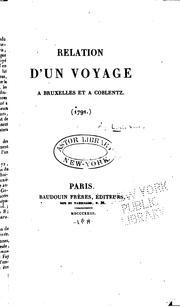 Cover of: Relation d'un voyage à Bruxelles et à Coblentz (1791). by Louis XVIII King of France