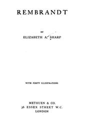 Cover of: Rembrandt by Elizabeth A. Sharp