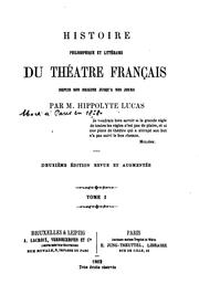 Cover of: Histoire philosophique et littéraire du théatre français depuis son origine jusqu'à nos jours