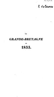 Cover of: La Grande-Bretagne en 1833 by Haussez baron d'