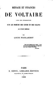 Cover of: Ménage et finances de Voltaire by Louis Nicolardot