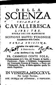 Cover of: Della scienza chiamata cavalleresca libri tre