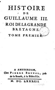 Histoire de Guillaume III, roi de la Grande Bretagne