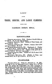 Cover of: List of the trees, shrubs and large climbers found in the Darjeeling District, Bengal
