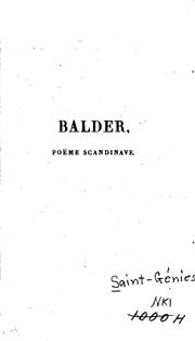 Balder, fils d'Odin by Léonce de Saint-Geniés