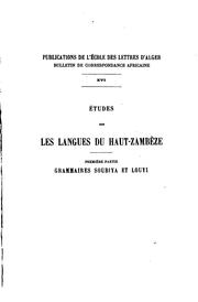 Études sur les langues du Haut-Zambèze by Édouard Jacottet