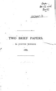 Cover of: Two brief papers