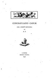 Cover of: Congratulatio canum by Thomaz de Carvalho