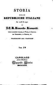 Cover of: Storia delle repubbliche italiane dei secoli di mezzo