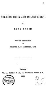 Cover of: Sir John Login and Duleep Singh