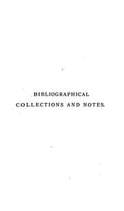 Cover of: Collections and notes, 1867-1876. by William Carew Hazlitt