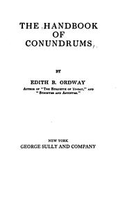 Cover of: The handbook of conundrums by Edith B. Ordway