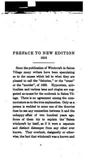 Cover of: Witchcraft in Salem village in 1692: together with a review of the opinions of modern writers and psychologists in regard to outbreak of the evil in America.