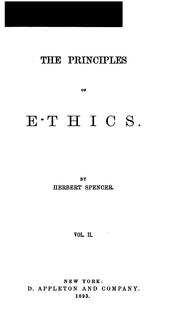 Cover of: The principles of ethics