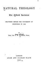 Cover of Natural theology