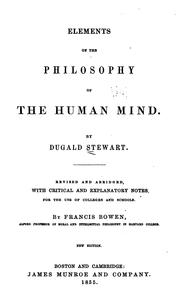 Elements of the philosophy of the human mind by Dugald Stewart