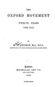 Cover of: The Oxford movement by Richard William Church