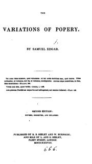 The variations of Popery by Samuel Edgar