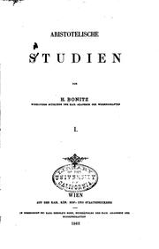 Cover of: Aristotelische Studien.