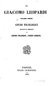 Cover of: Studi filologici