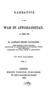 Cover of: Narrative of the war in Affghanistan in 1838-39