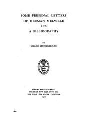 Cover of: Some personal letters of Herman Melville and a bibliography. by Meade Minnigerode