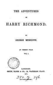 Cover of: The adventures of Harry Richmond