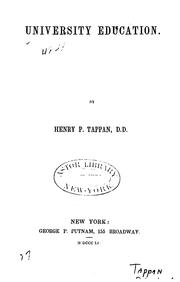 Cover of: University education. by Henry Philip Tappan