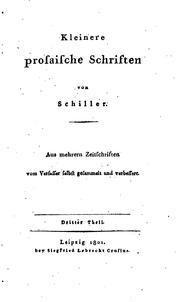 Kleinere prosaische Schriften by Friedrich Schiller