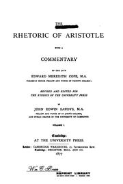 Cover of: The rhetoric of Aristotle by Aristotle